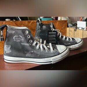 CHARLI XCX Converse Gray Distressed High-Top Sneakers